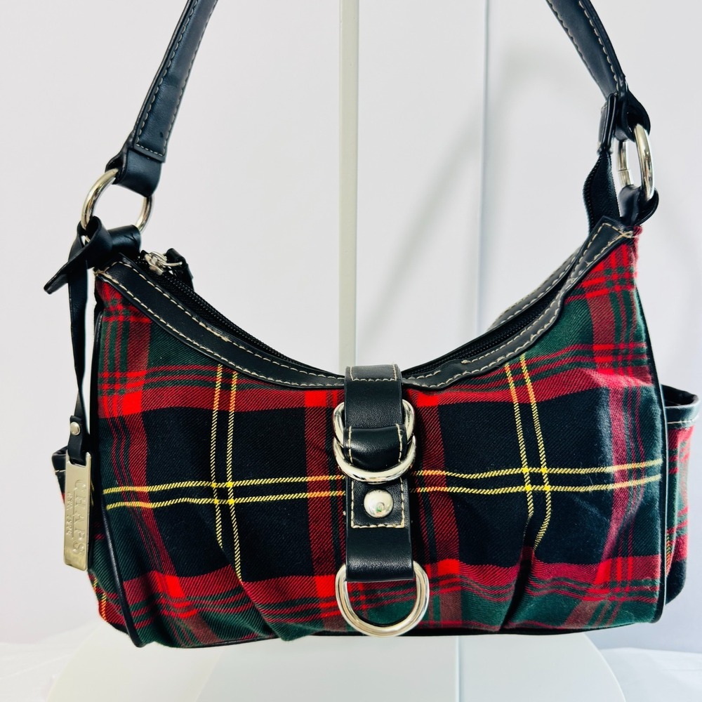 Vintage Y2K Tartan Plaid Preppy Dark Academia Rory Gilmore Shoulder Handbag - Picture 2 of 13